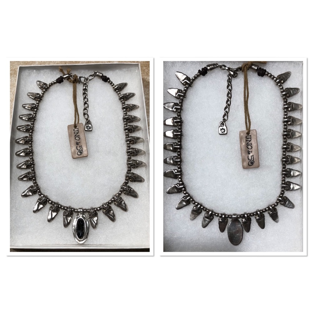 Uno de 50 Silver Grey Elements Crystal Necklace